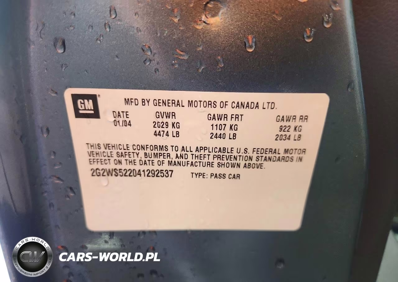 2004 Pontiac Grand Prix Gt2 VIN:2G2WS522041292537 - 12