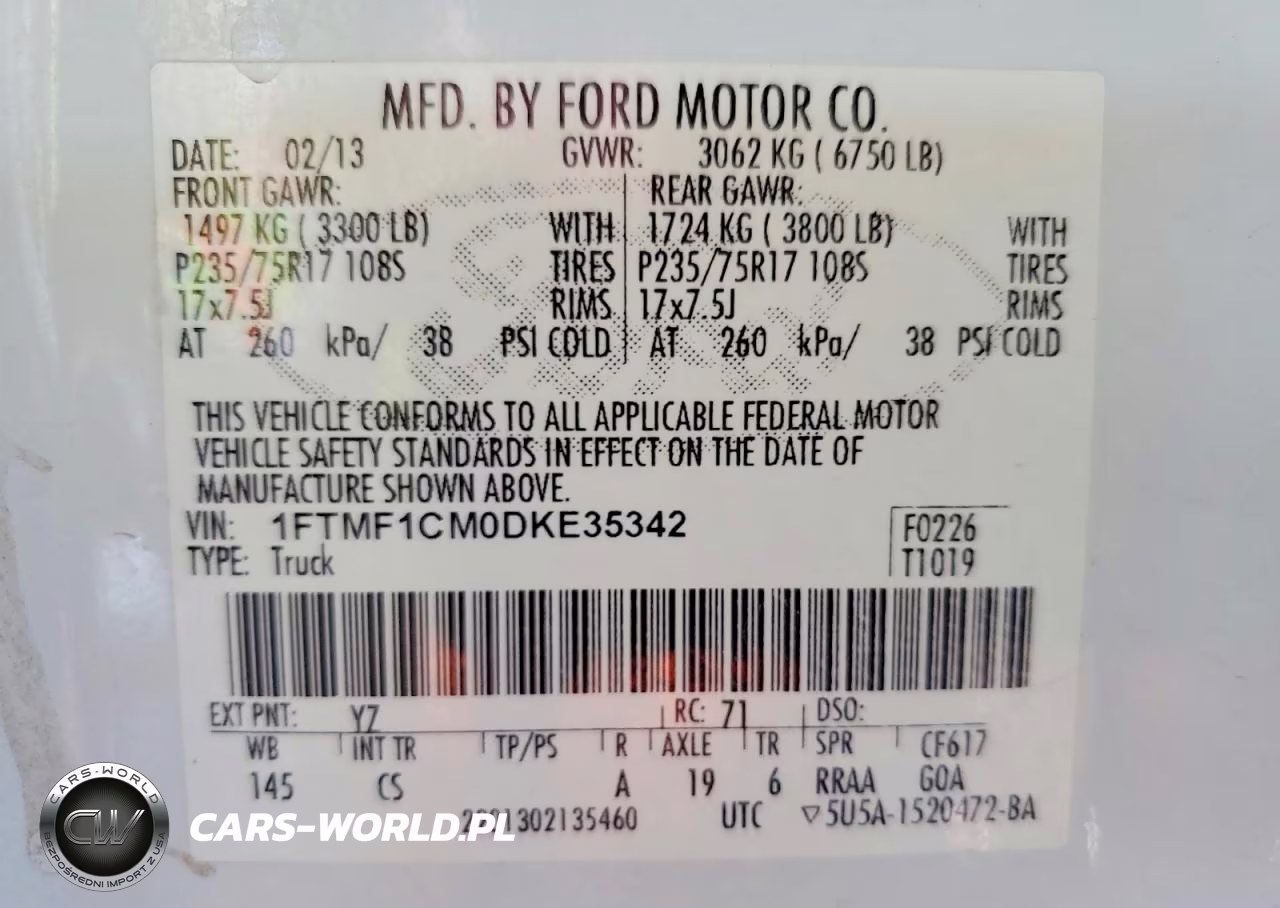 2013 Ford F150 VIN:1FTMF1CM0DKE35342 - 12