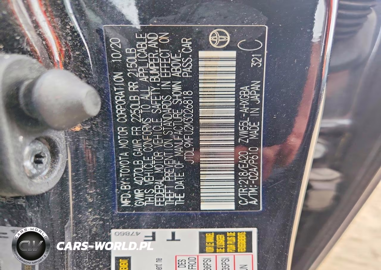 2021 Toyota Prius Xle Awd-E VIN:JTDL9MFU2M3026818 - 12