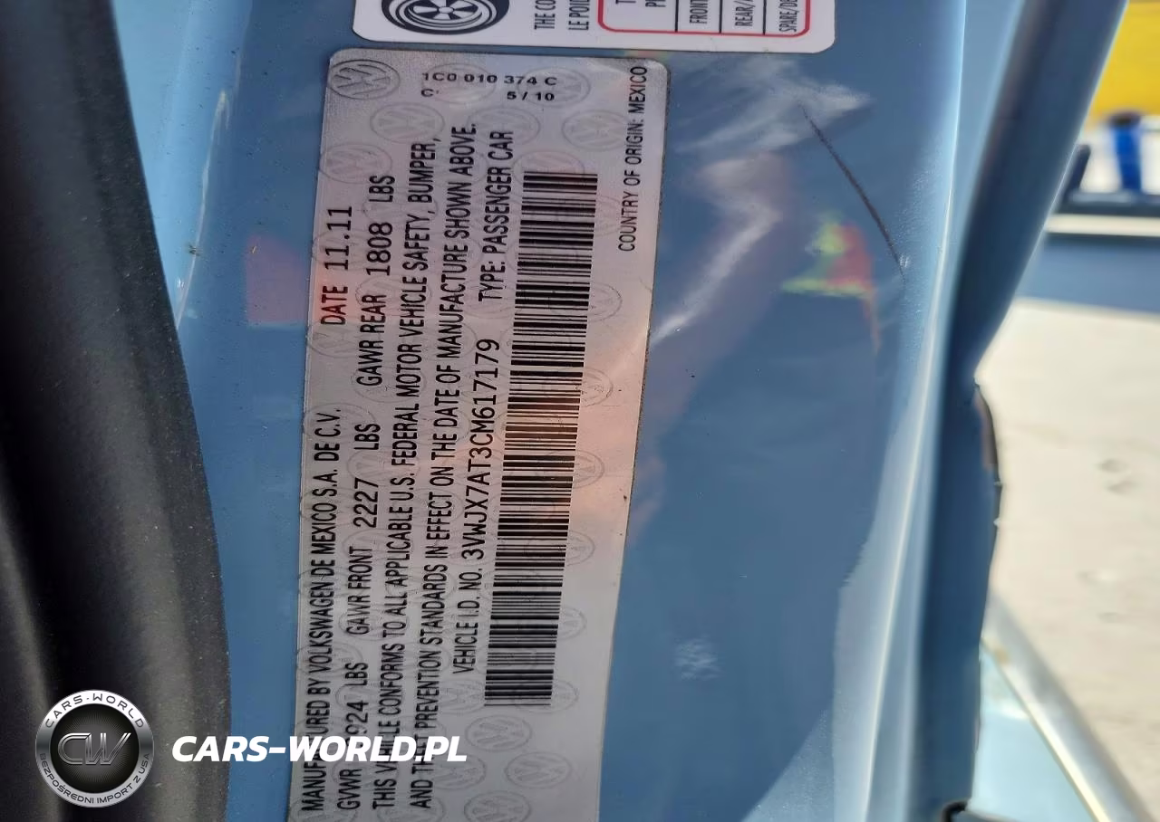 2012 Volkswagen Beetle VIN:3VWJX7AT3CM617179 - 12