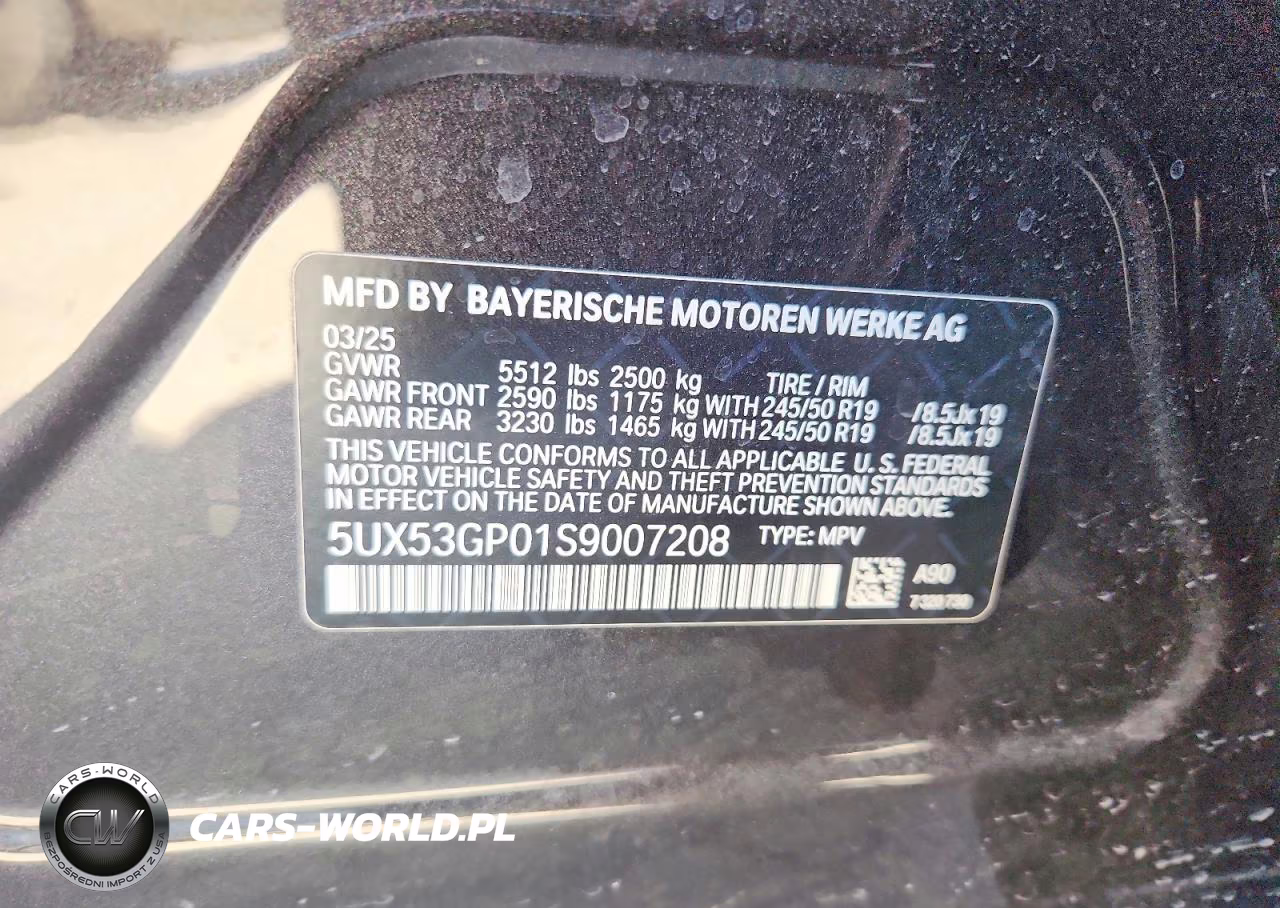 2025 BMW X3 30 xDrive VIN:5UX53GP01S9007208 - 12