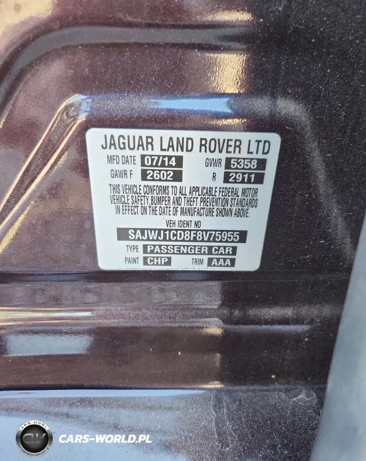 2015 Jaguar Xj VIN:SAJWJ1CD8F8V75955 - 12