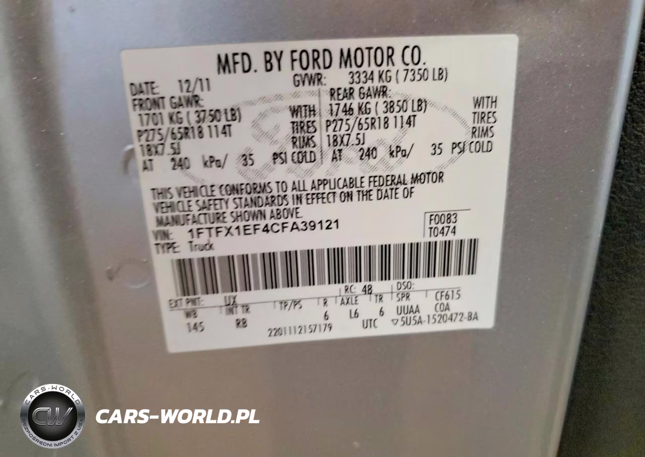 2012 Ford F150 Super Cab VIN:1FTFX1EF4CFA39121 - 12