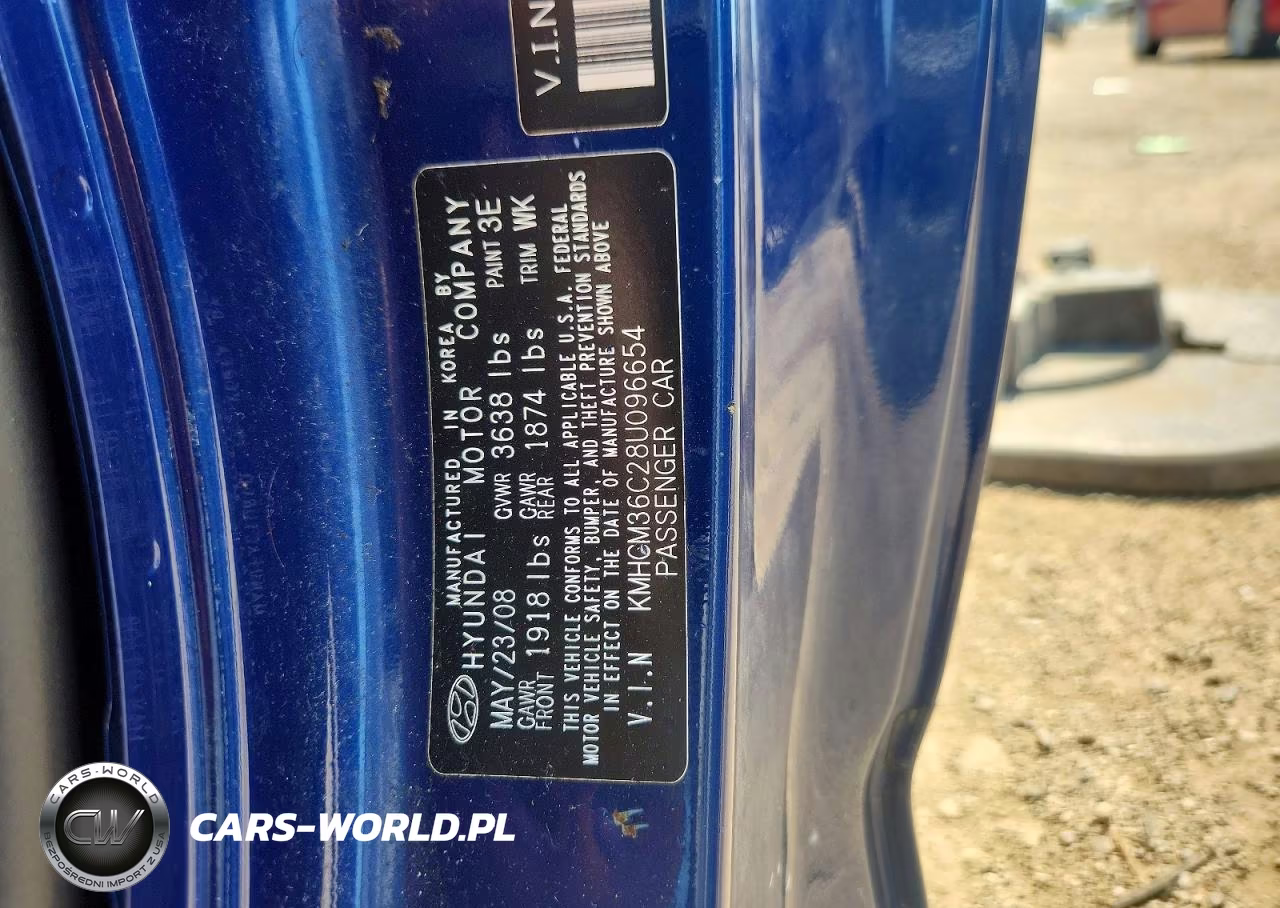 2008 Hyundai Accent Gs VIN:KMHCM36C28U096654 - 12