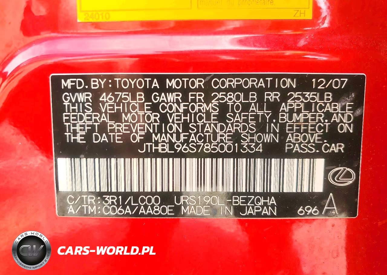 2008 Lexus Gs 460 VIN:JTHBL96S785001334 - 12
