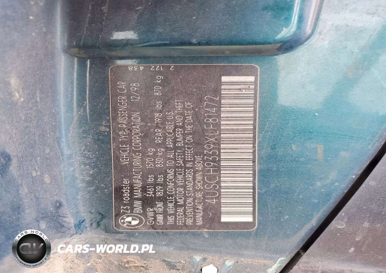1999 BMW Z3 2.3 VIN:4USCH9339XLF81472 - 13