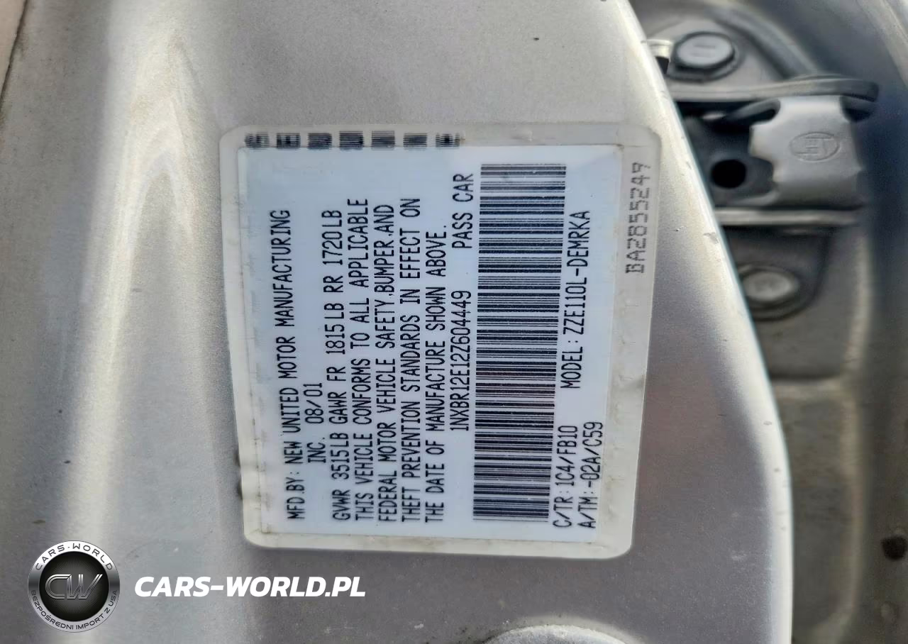 2002 Toyota Corolla Ce VIN:1NXBR12E12Z604449 - 12