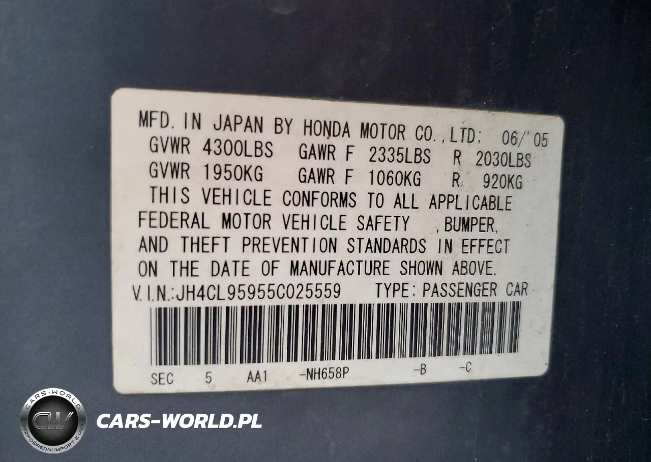 2005 Acura Tsx VIN:JH4CL95955C025559 - 12