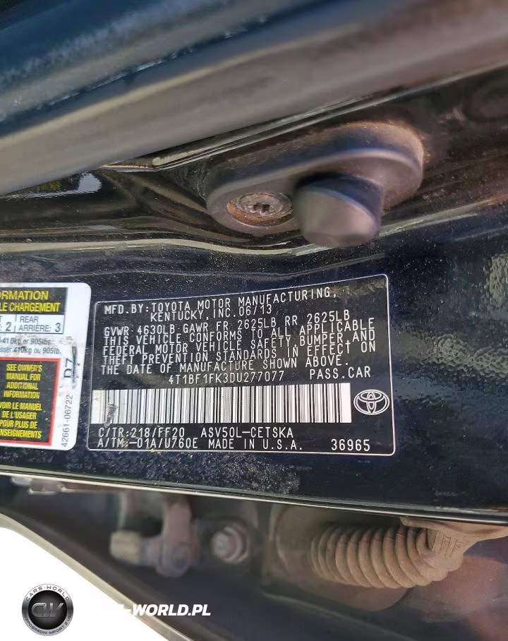 2013 Toyota Camry Se VIN:4T1BF1FK3DU277077 - 12