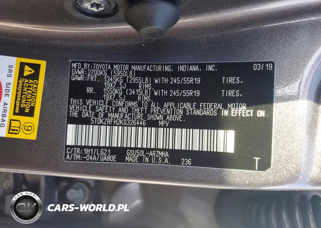 2019 Toyota Highlander Se VIN:5TDKZRFH2KS326446 - 13