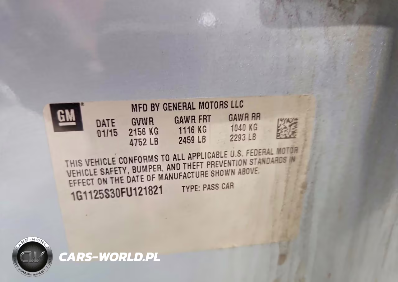 2015 Chevrolet Impala Lt VIN:1G1125S30FU121821 - 12