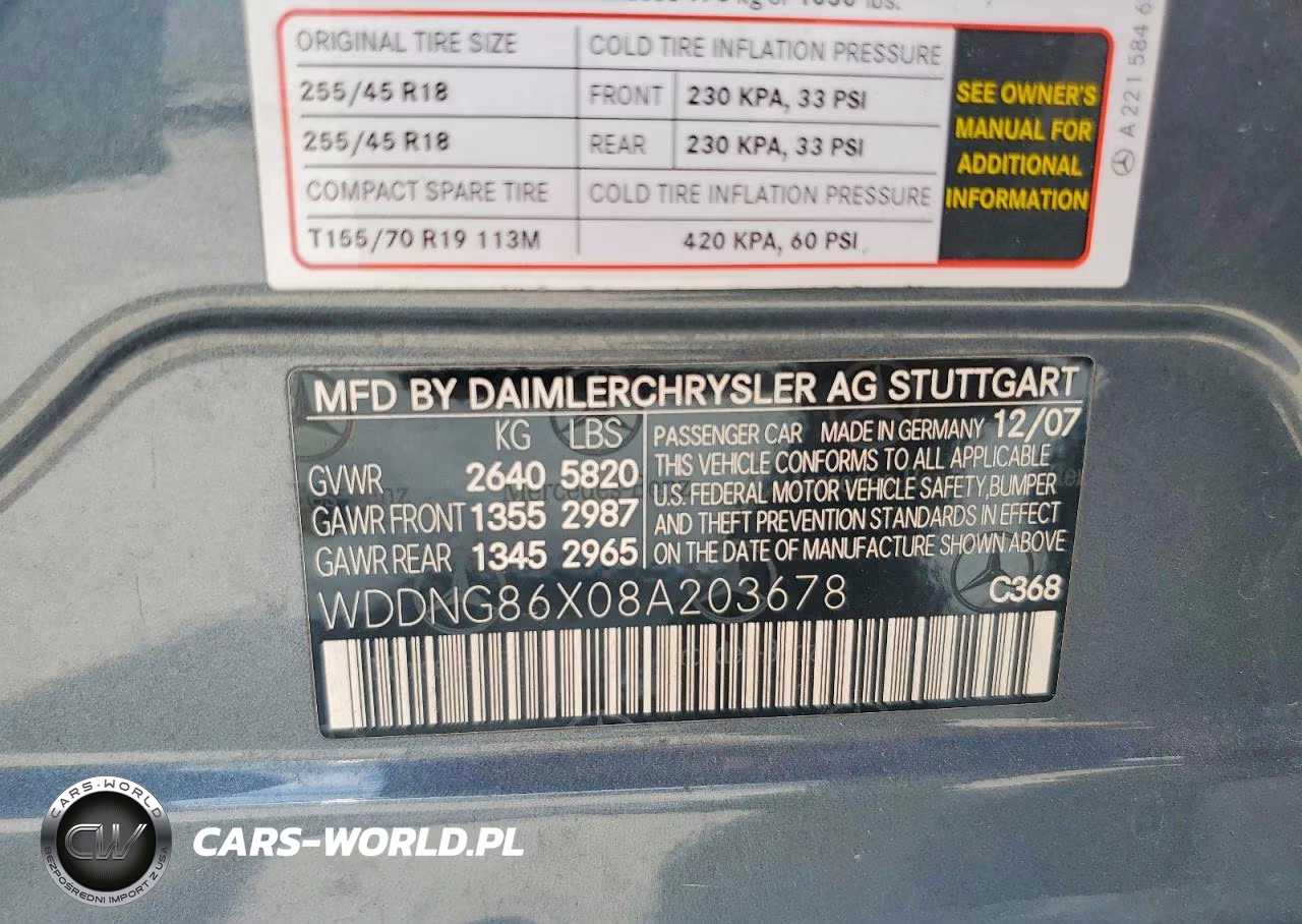 2008 Mercedes-Benz S 550 4Matic VIN:WDDNG86X08A203678 - 13