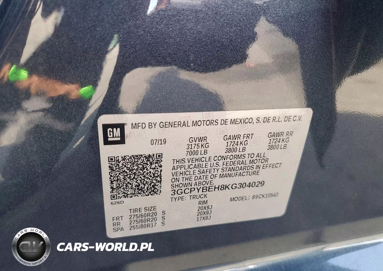 2019 Chevrolet Silverado K1500 Cust VIN:3GCPYBEH8KG304029 - 12