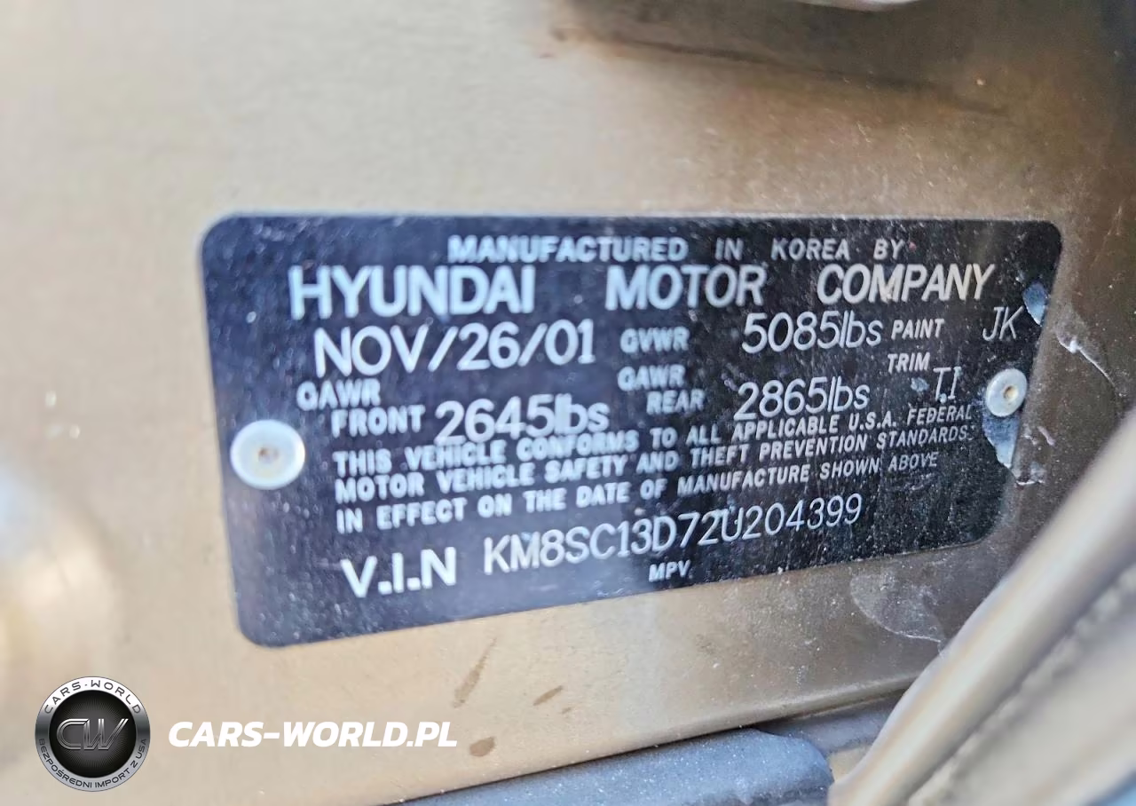 2002 Hyundai Santa Fe Gls VIN:KM8SC13D72U204399 - 13