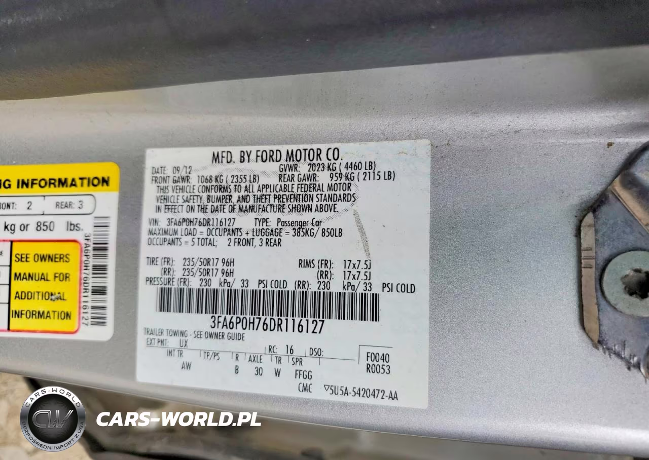 2013 Ford Fusion Se VIN:3FA6P0H76DR116127 - 12