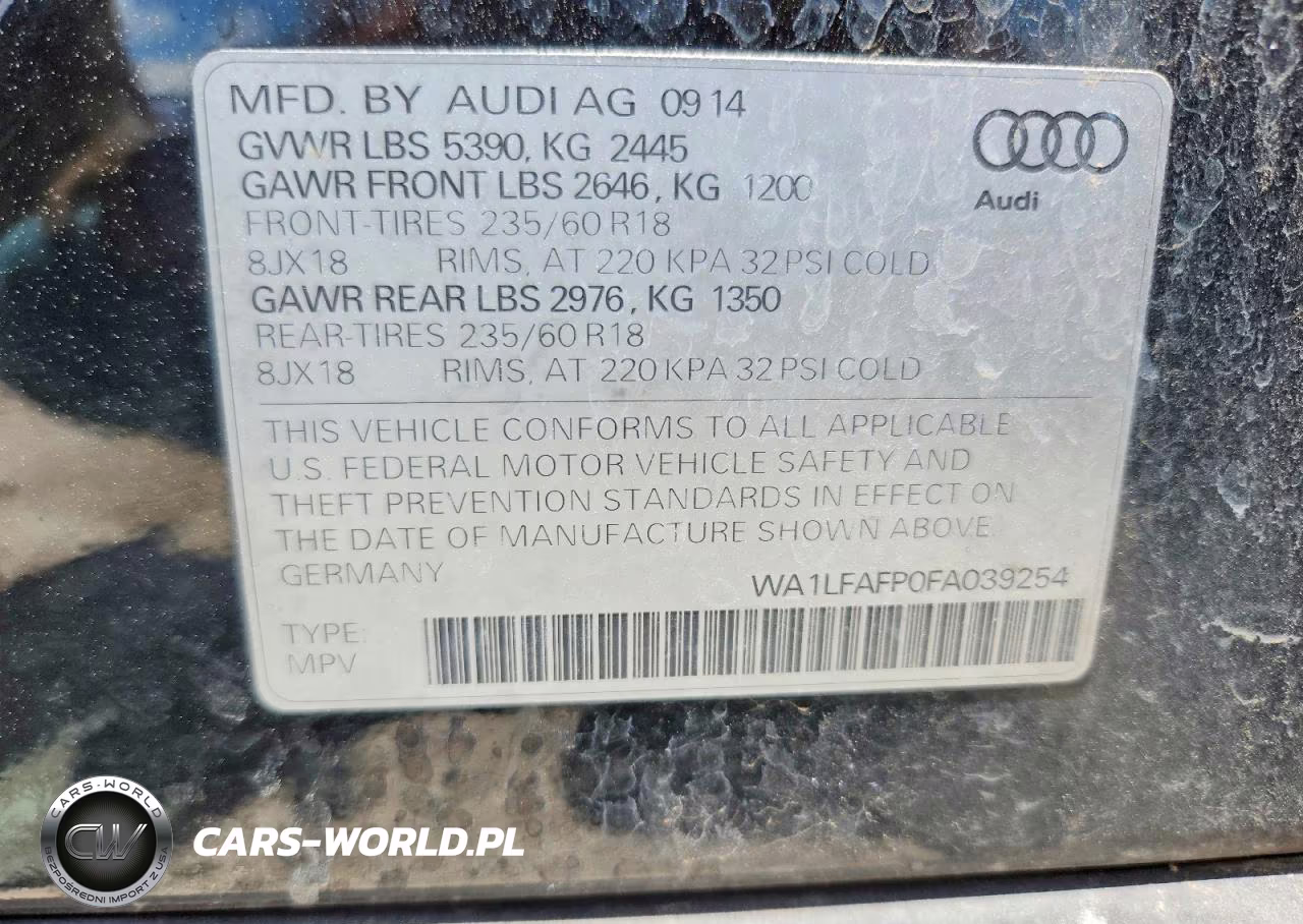 2015 Audi Q5 Premium Plus VIN:WA1LFAFP0FA039254 - 13