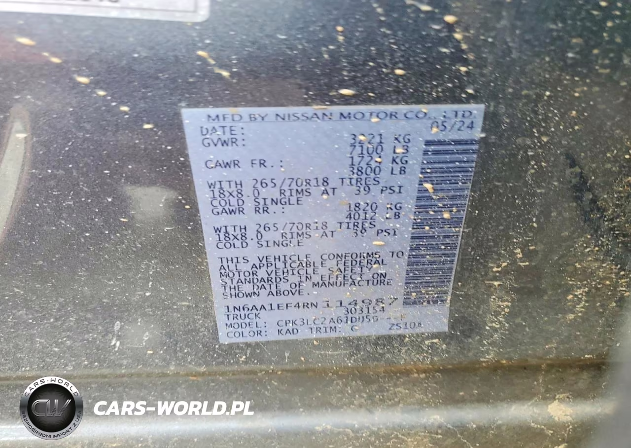 2024 Nissan Titan Sv VIN:1N6AA1EF4RN114987 - 12