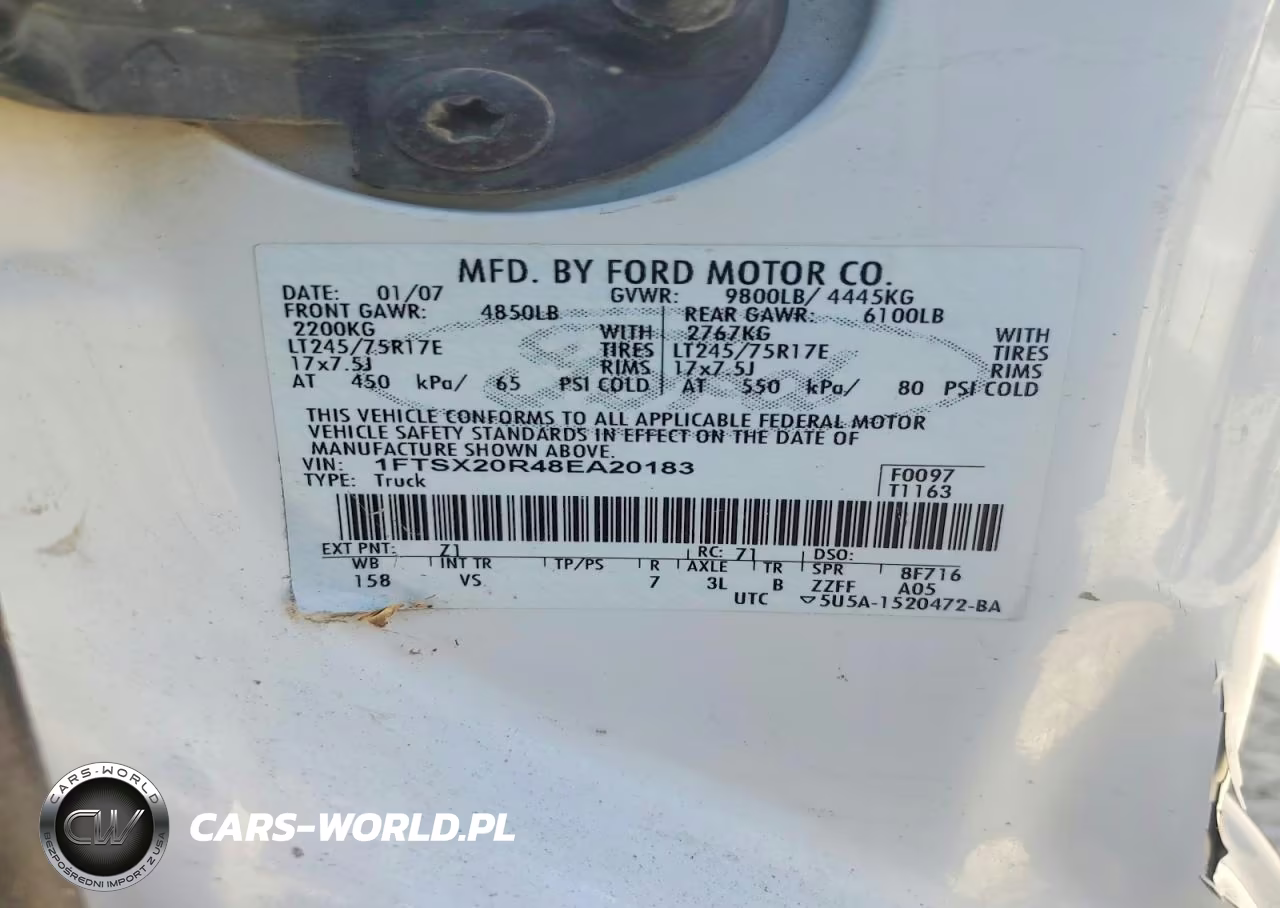 2008 Ford F250 Super Duty VIN:1FTSX20R48EA20183 - 12