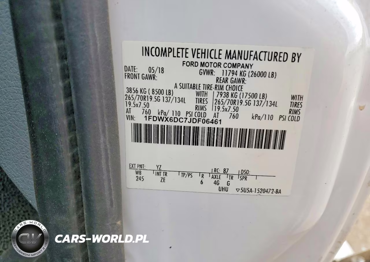 2018 Ford F650 Super Duty VIN:1FDWX6DC7JDF06461 - 12