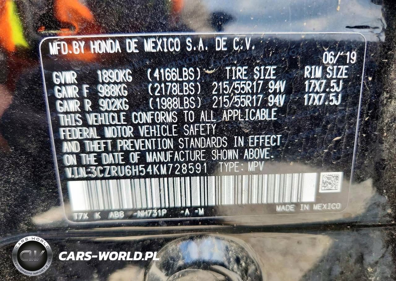 2019 Honda Hr-V Ex VIN:3CZRU6H54KM728591 - 12