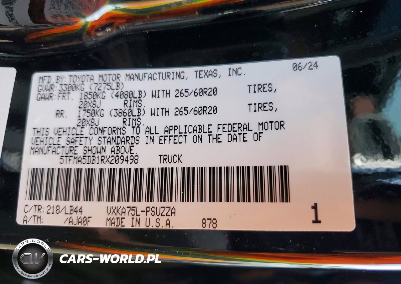 2024 Toyota Tundra 1794 Edition VIN:5TFMA5DB1RX209498 - 12