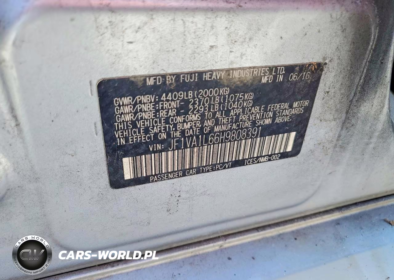 2017 Subaru Wrx Limited VIN:JF1VA1L66H9808391 - 12