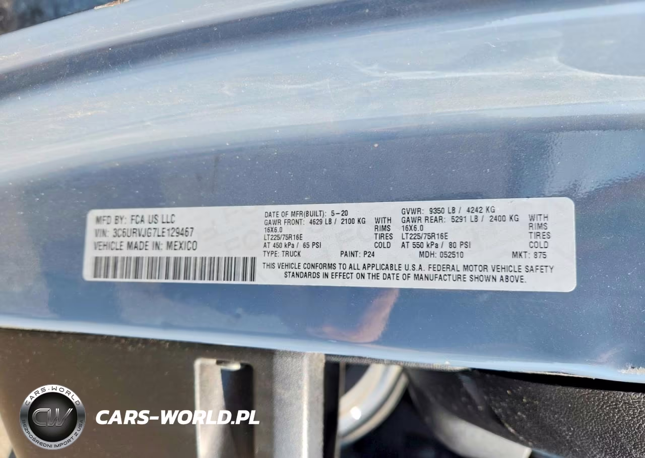 2020 Ram Promaster 3500 3500 High VIN:3C6URVJG7LE129467 - 13