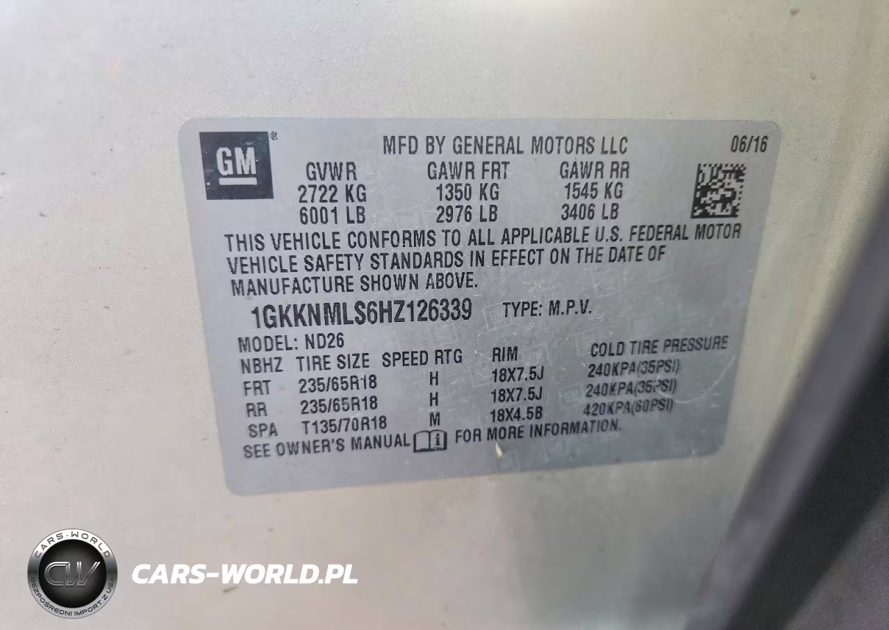 2017 GMC Acadia Slt-1 VIN:1GKKNMLS6HZ126339 - 13