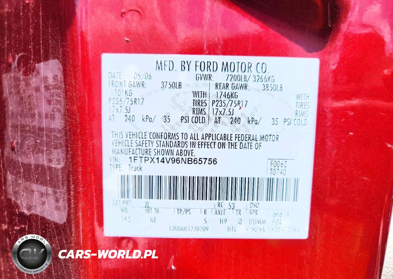 2006 Ford F150 VIN:1FTPX14V96NB65756 - 12