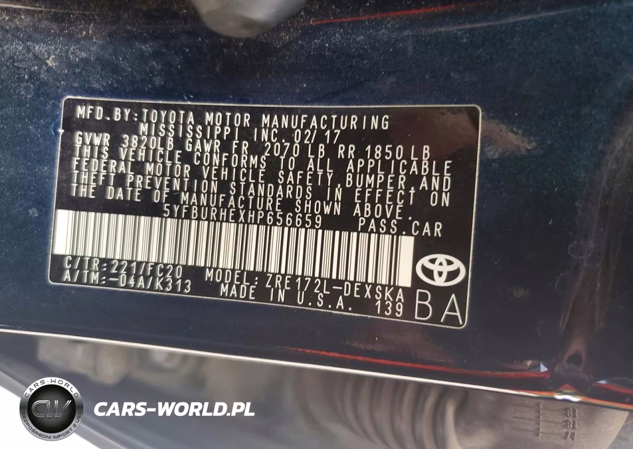 2017 Toyota Corolla Se VIN:5YFBURHEXHP656659 - 12