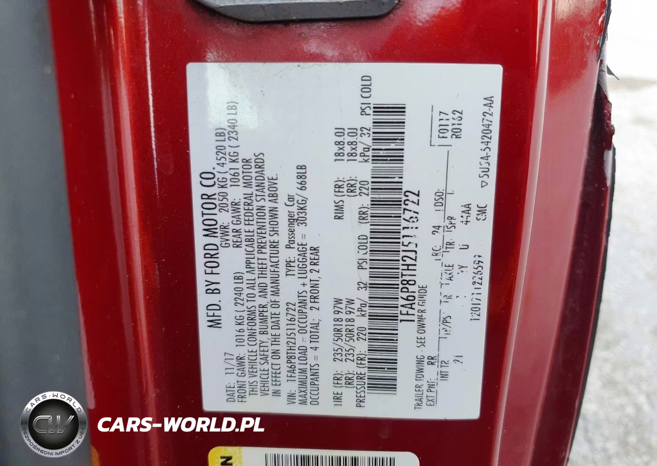 2018 Ford Mustang VIN:1FA6P8TH2J5116722 - 12