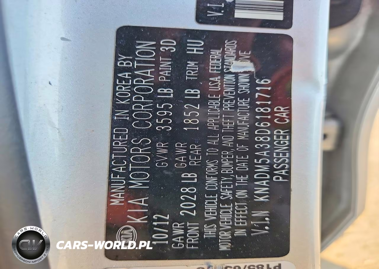 2013 Kia Rio Lx VIN:KNADM5A38D6181716 - 12
