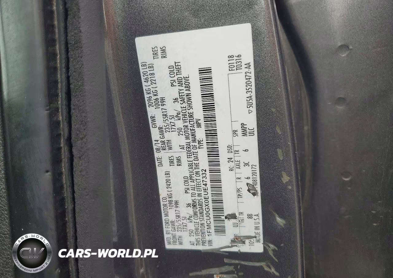 2014 Ford Escape Se VIN:1FMCU0GX0EUE47332 - 13