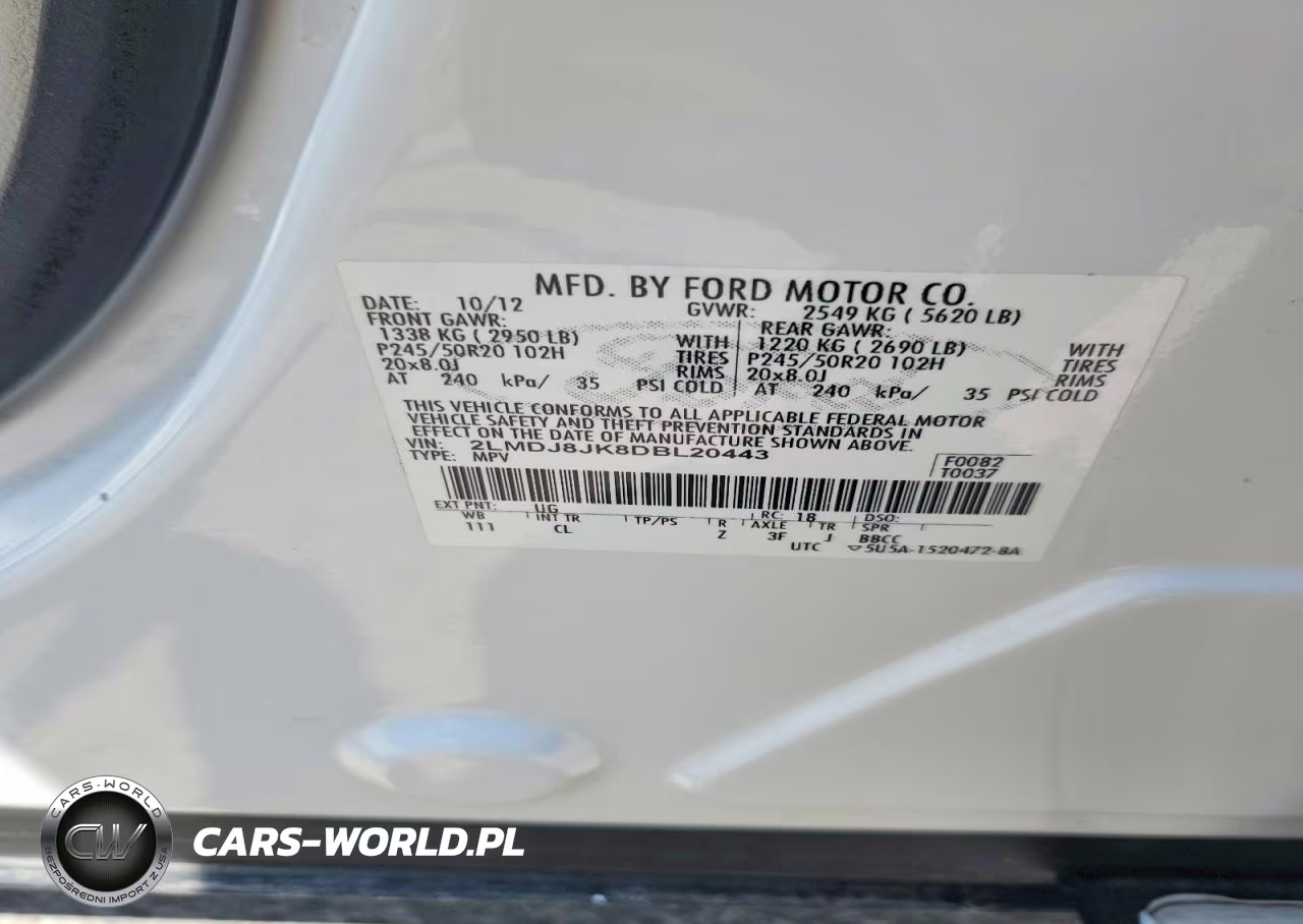 2013 Lincoln Mkx VIN:2LMDJ8JK8DBL20443 - 13
