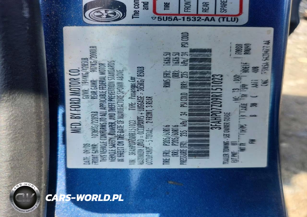 2009 Ford Fusion Se VIN:3FAHP07Z09R151023 - 12