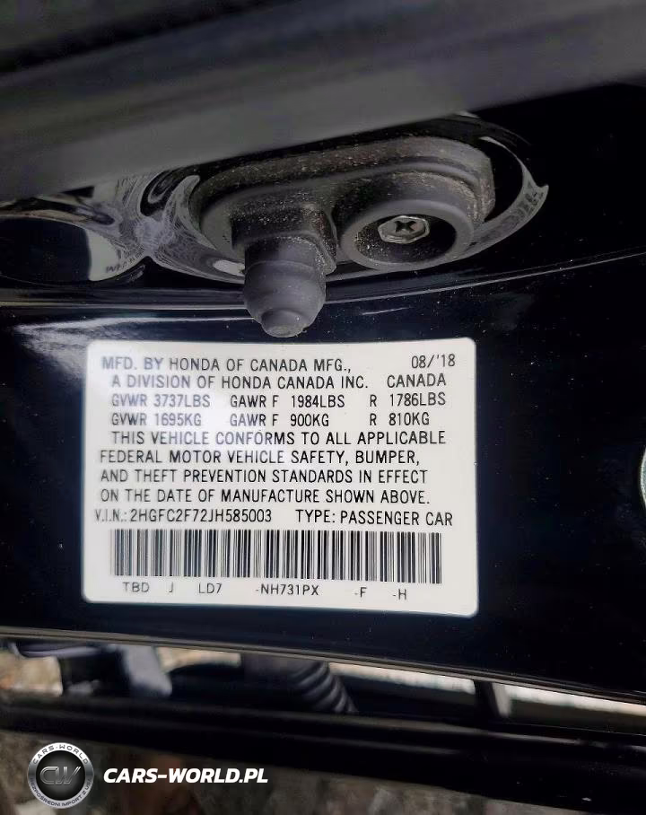 2018 Honda Civic Ex VIN:2HGFC2F72JH585003 - 12