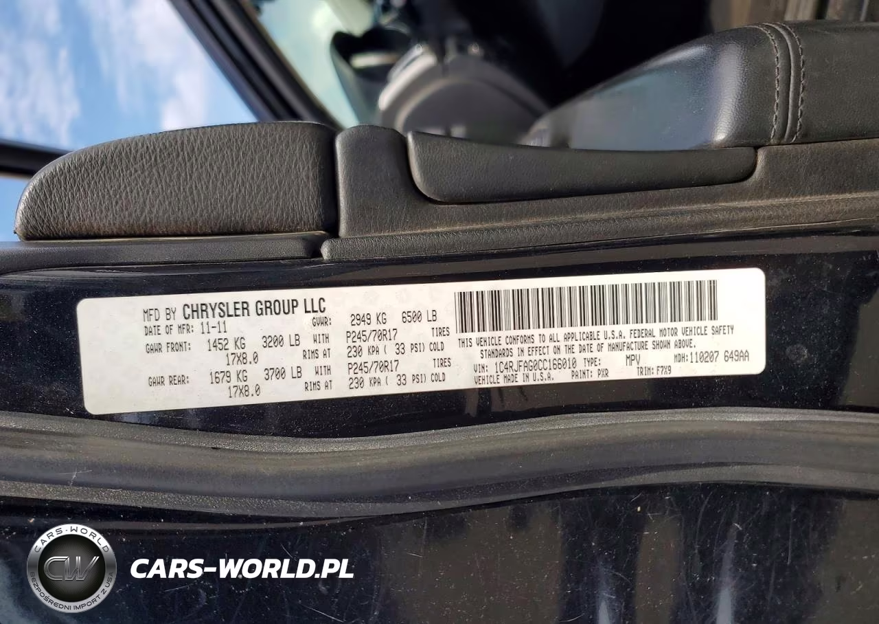 2012 Jeep Grand Cherokee Laredo VIN:1C4RJFAG0CC166010 - 13