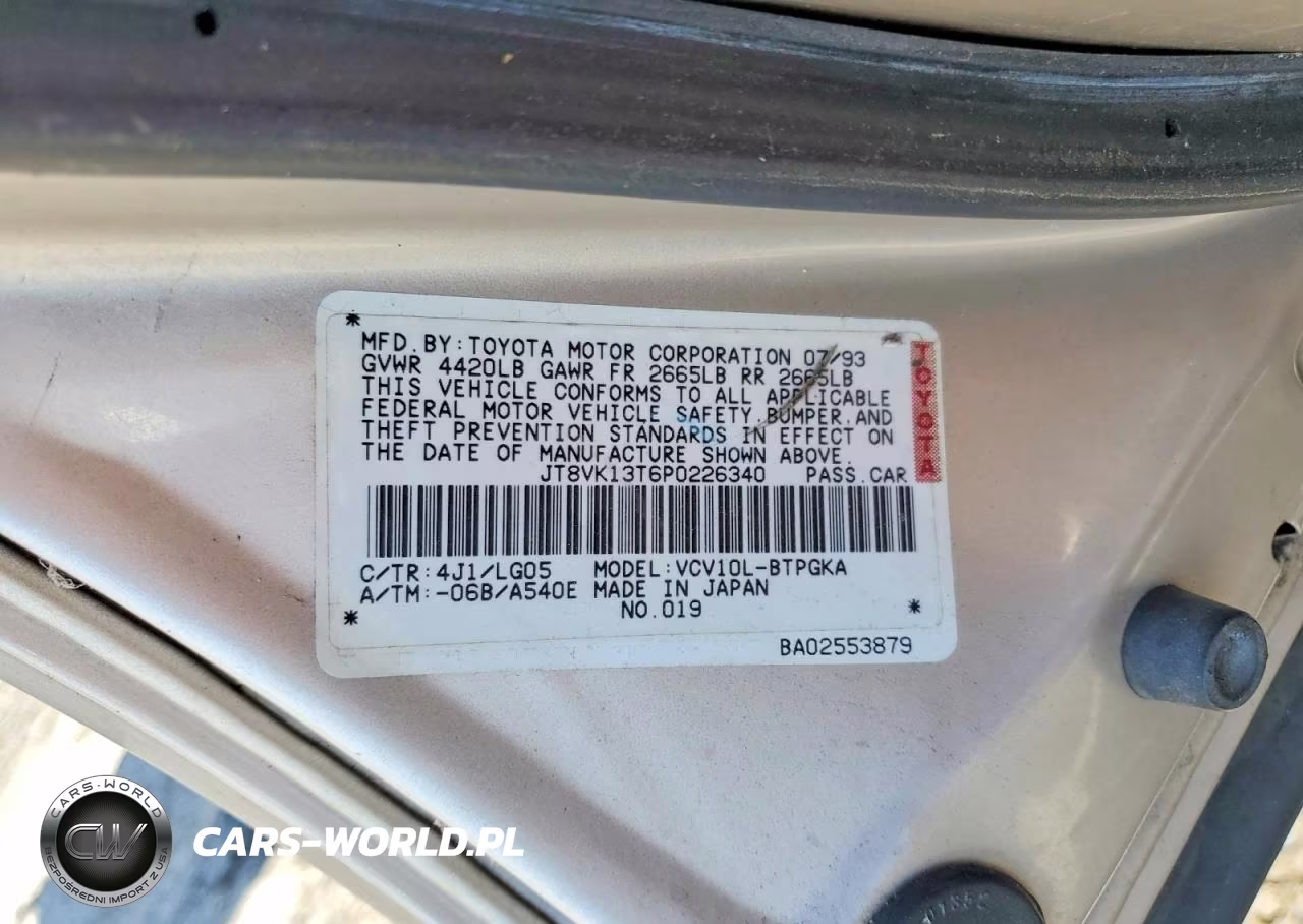 1993 Lexus Es 300 VIN:JT8VK13T6P0226340 - 12