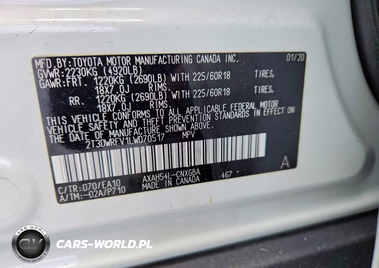 2020 Toyota Rav4 Limited VIN:2T3DWRFV1LW070517 - 14