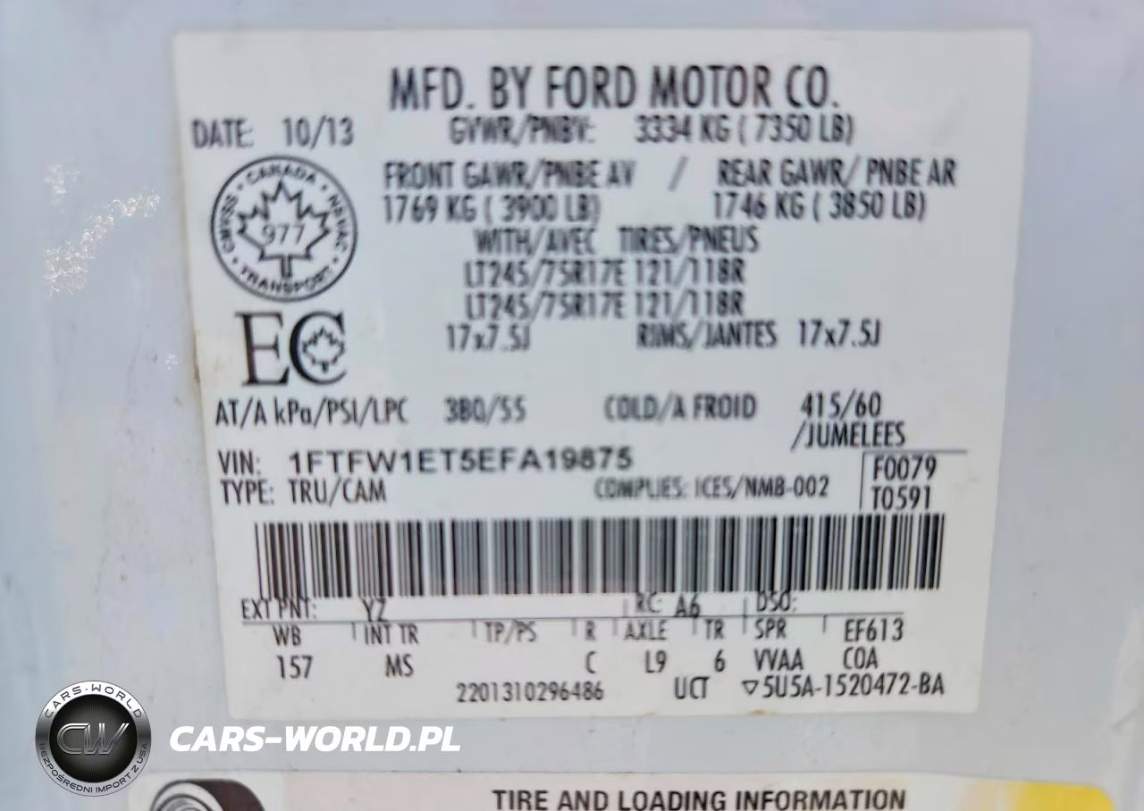 2014 Ford F150 Supercrew VIN:1FTFW1ET5EFA19875 - 12