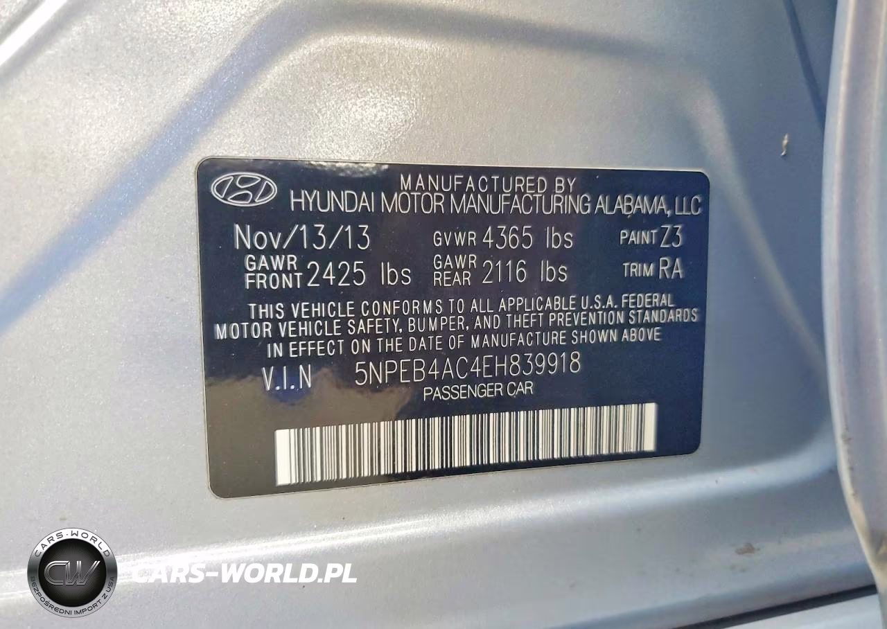 2014 Hyundai Sonata Gls VIN:5NPEB4AC4EH839918 - 12