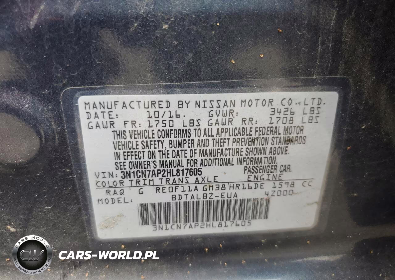 2017 Nissan Versa S VIN:3N1CN7AP2HL817605 - 12