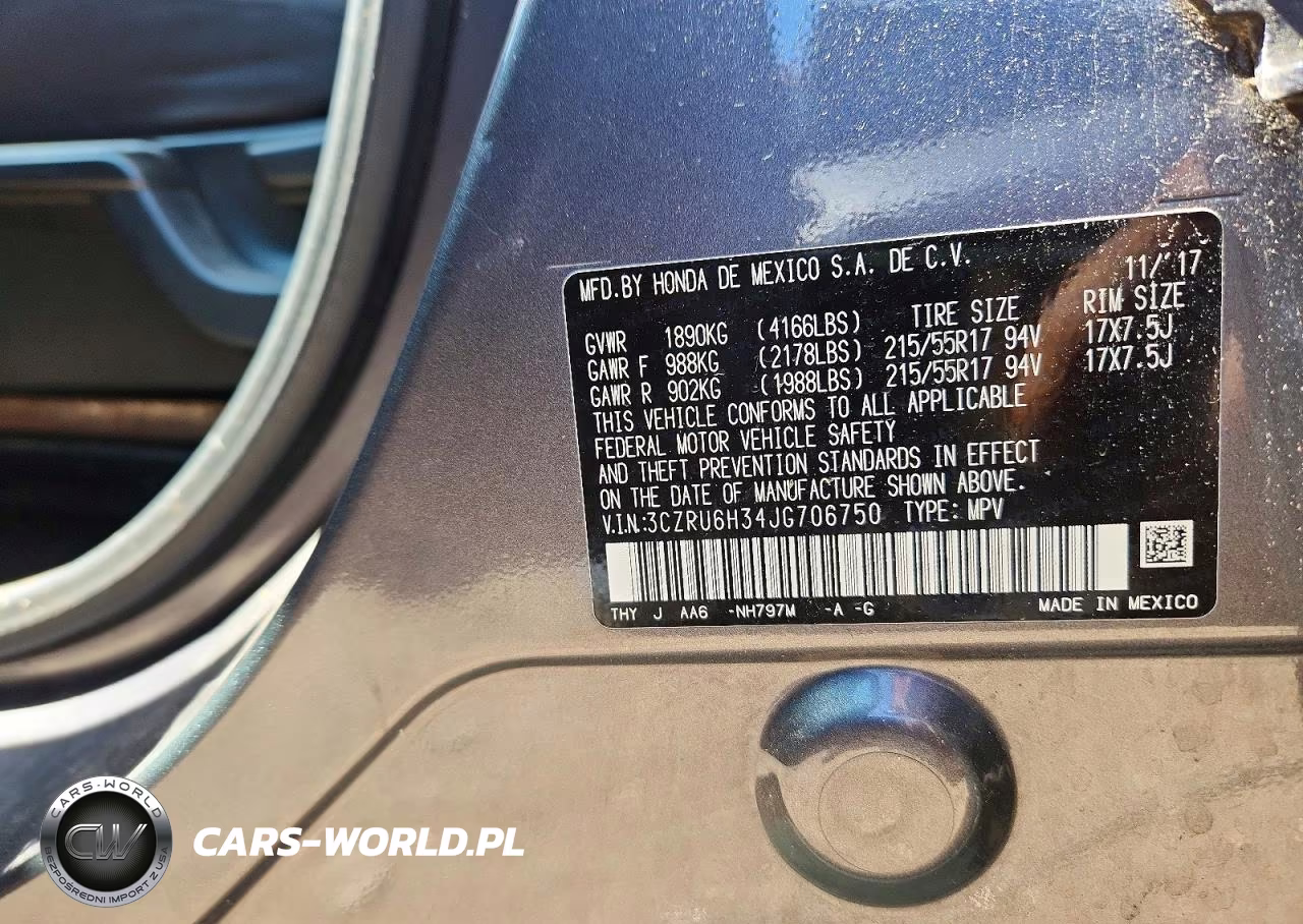 2018 Honda Hr-V Lx VIN:3CZRU6H34JG706750 - 12