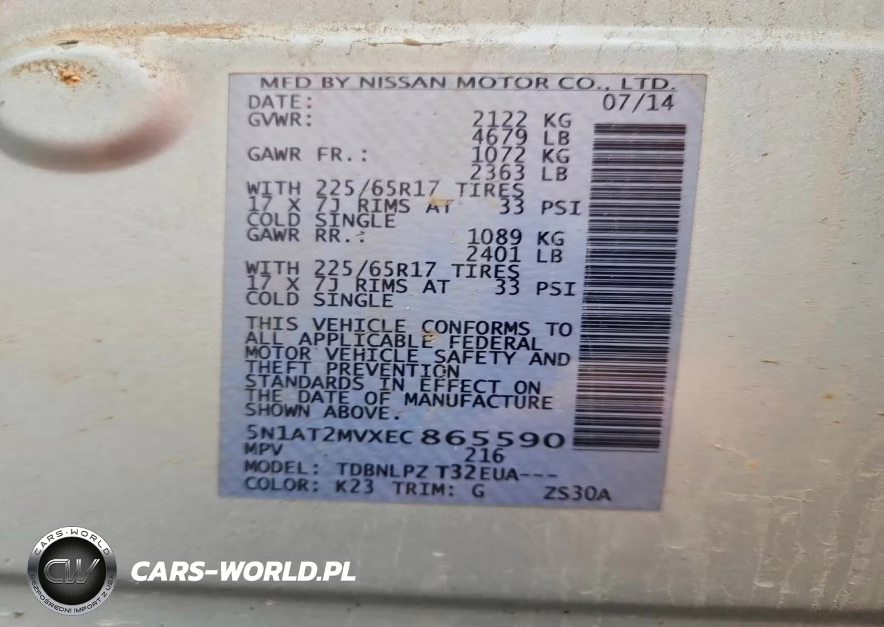 2014 Nissan Rogue S VIN:5N1AT2MVXEC865590 - 14