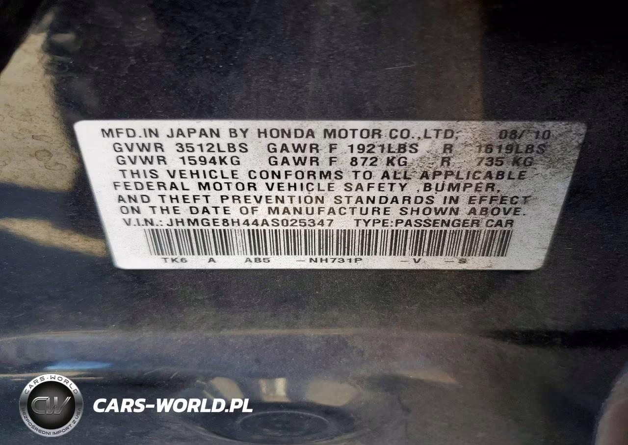 2010 Honda Fit Sport VIN:JHMGE8H44AS025347 - 12