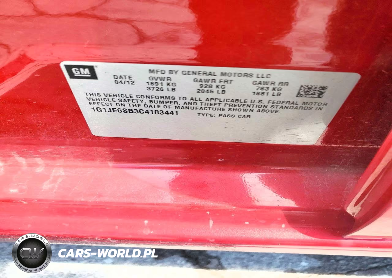 2012 Chevrolet Sonic Ltz VIN:1G1JE6SB3C4183441 - 12