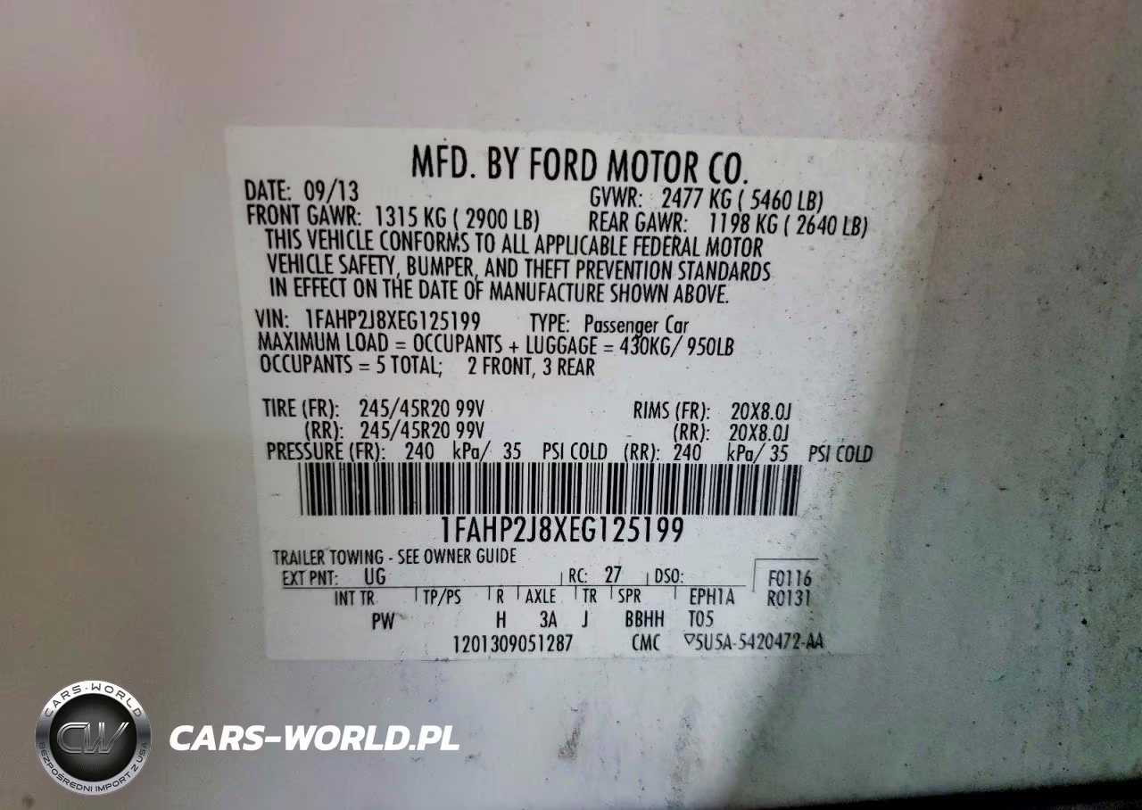 2014 Ford Taurus Limited VIN:1FAHP2J8XEG125199 - 12