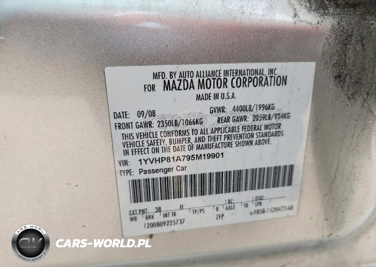 2009 Mazda 6 I VIN:1YVHP81A795M19901 - 13