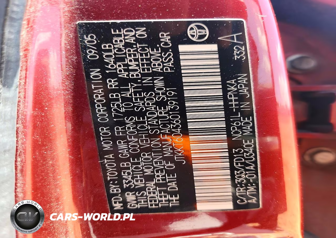 2006 Toyota Xa VIN:JTKKT604360139191 - 12