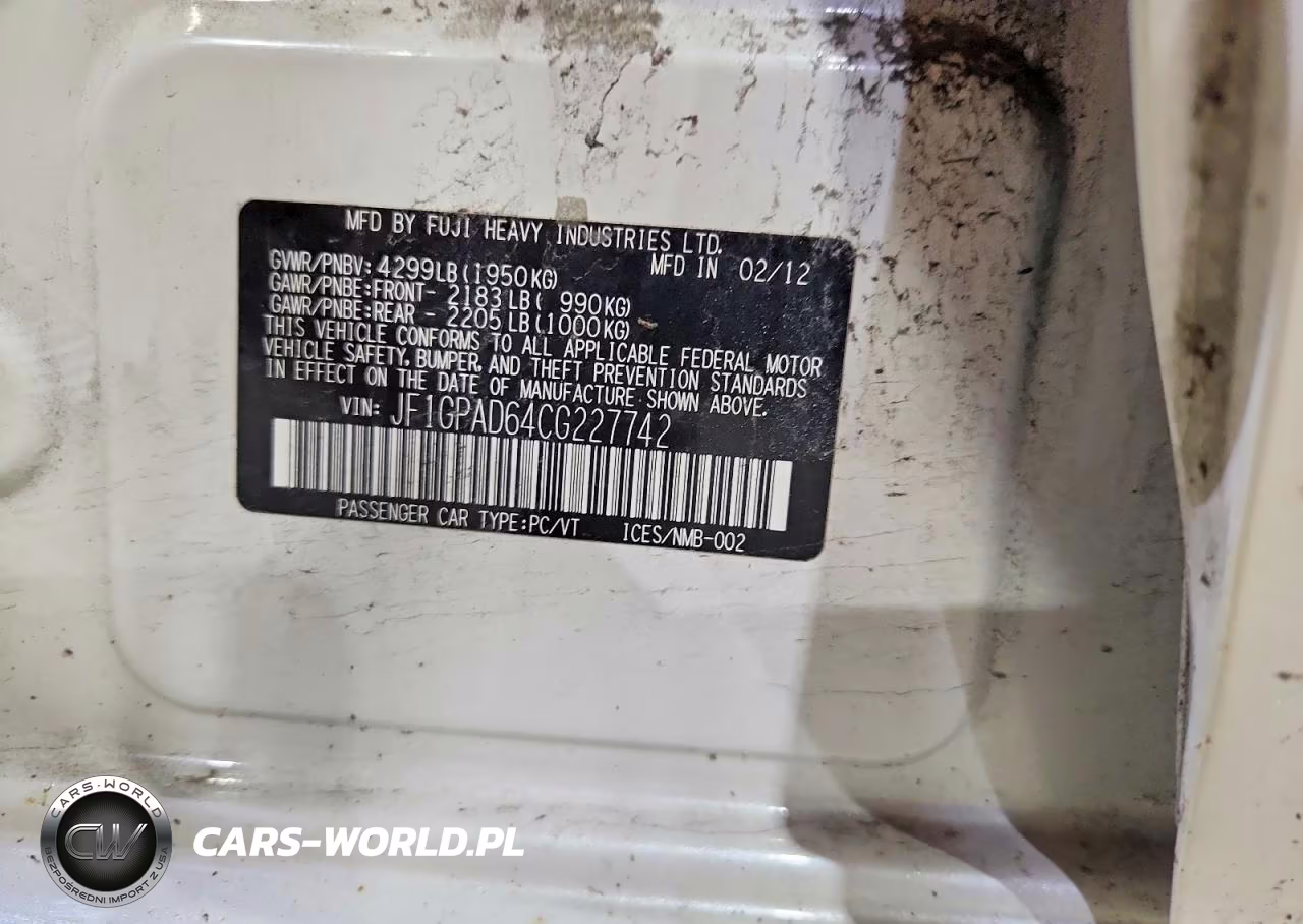 2012 Subaru Impreza Premium VIN:JF1GPAD64CG227742 - 12